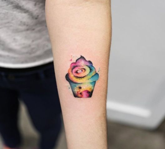Colorful tattoo on the arm