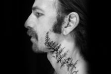 long neck leaf tattoo