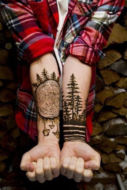 Cool tattoos on the forearms