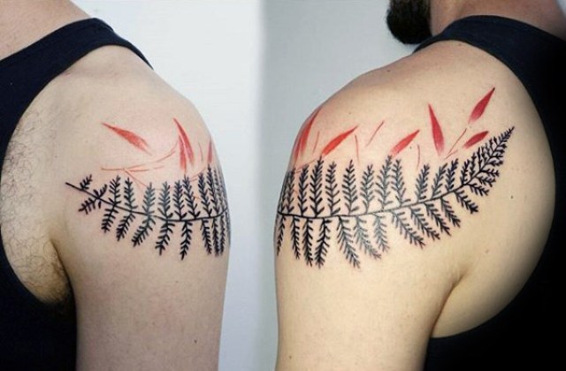 Creative tattoo on the shoulder