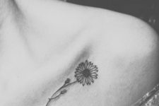 Elegant floral tattoo on the shoulder