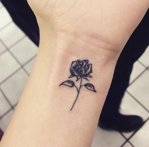 Rose tattoo on the wrist