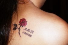 Rose tattoo with important date
