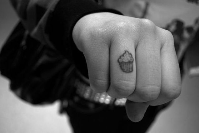 cute finger tattoo