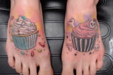 Two tattoos on the feet