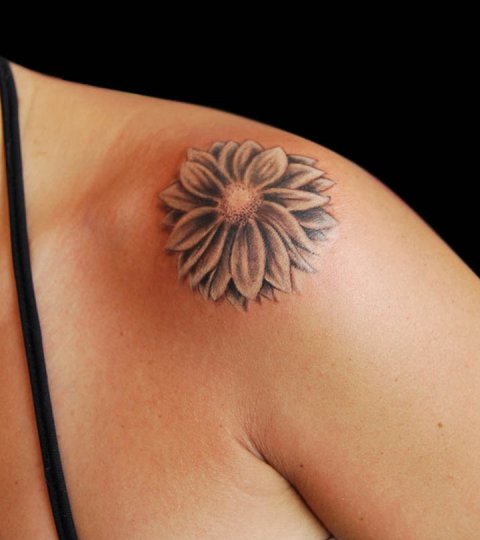 White daisy tattoo design