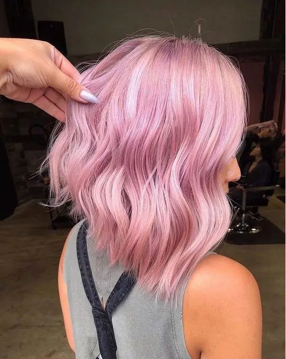 a lovely pink bob hairstyle
