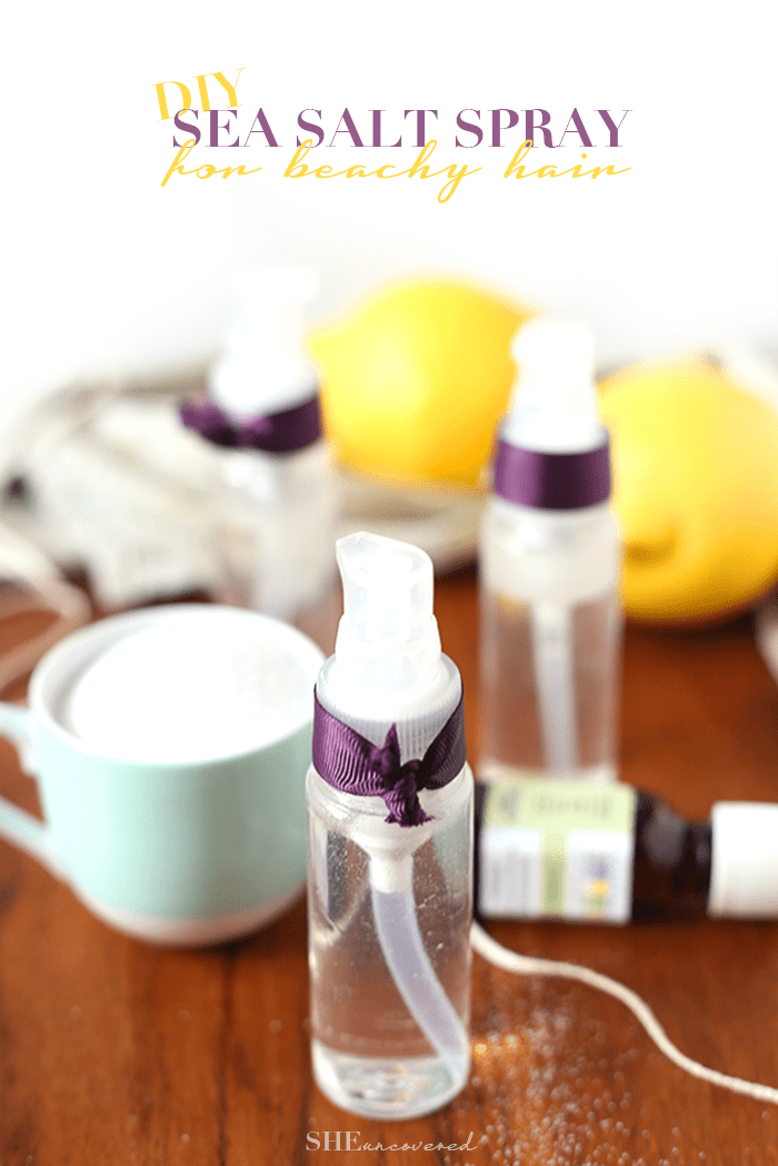 DIY beachy hair spray with lemon essential oil