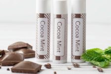 DIY cocoa butter and mint lip balm