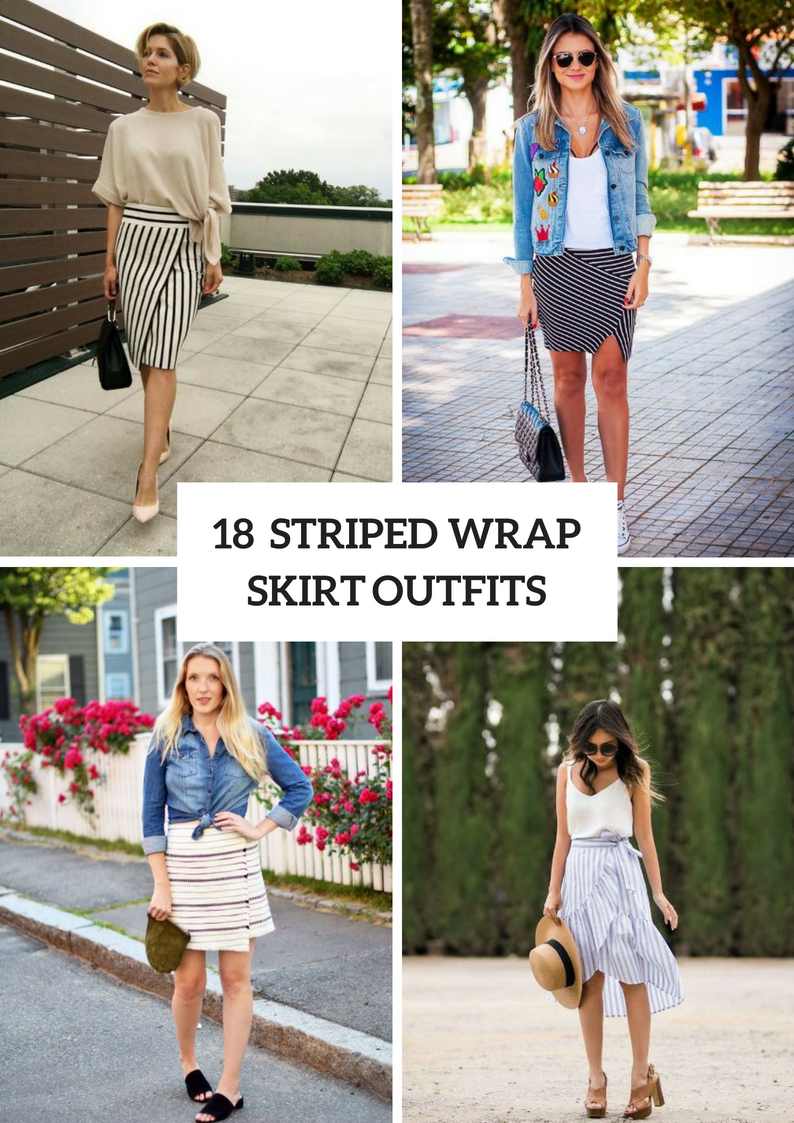 Striped Wrapped Skirt Outfits To Repeat