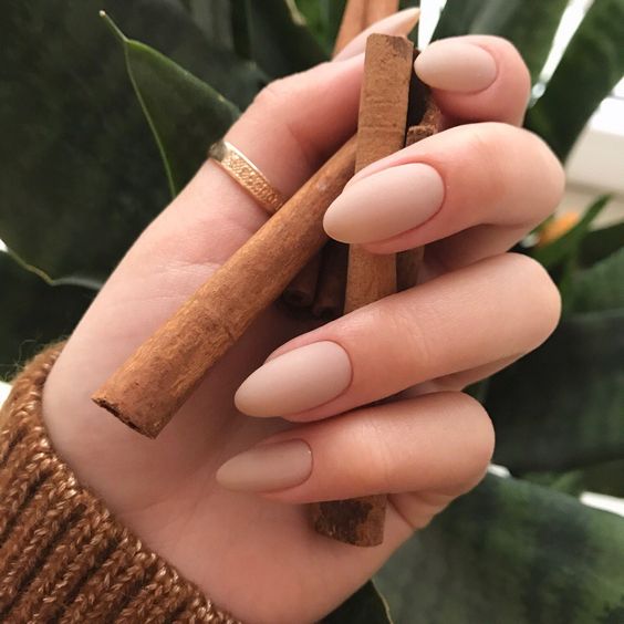 matte nude nails that match your skin color is a classic option