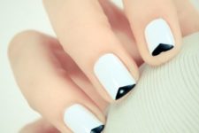 14 a minimalist geometric black and white take on French nails