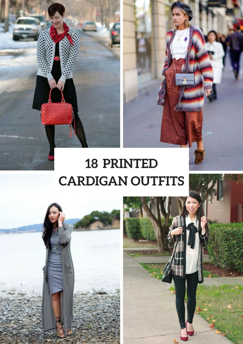 Outfits With Printed Cardigans For This Fall
