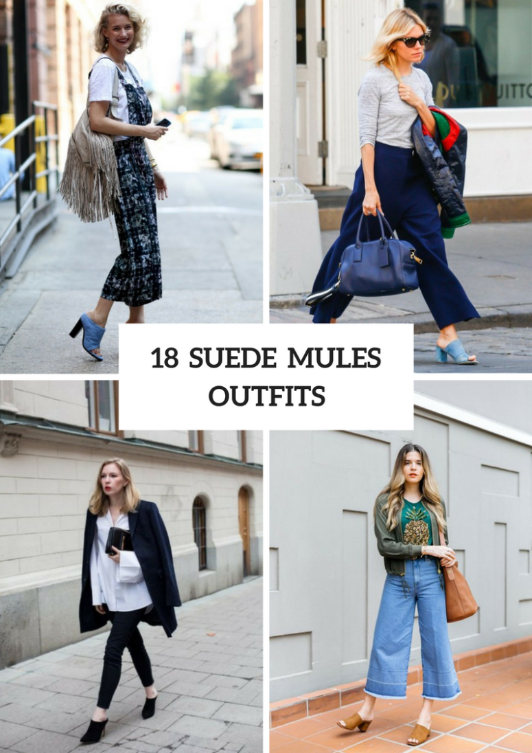 18 Outfits With Suede Mules For 