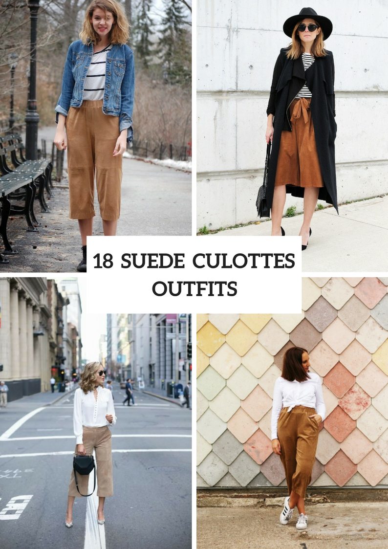 Suede Culottes Outfits For Stylish Ladies