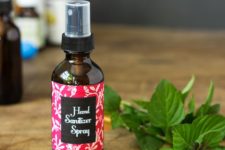 DIY hand sanitizer of aloe vera and essential oils