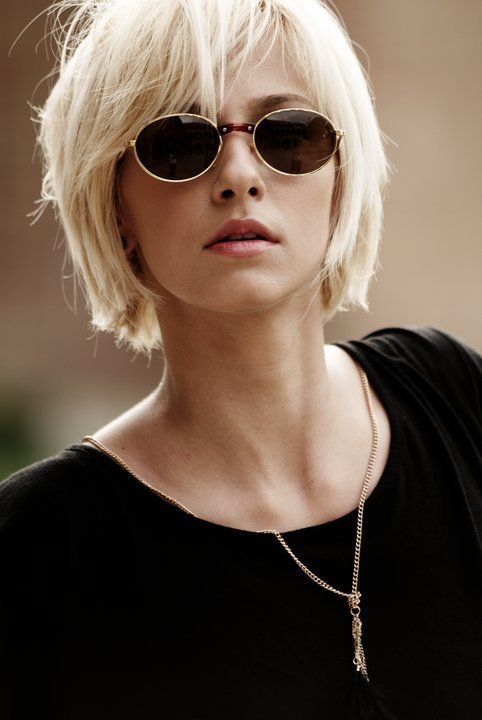 a short blonde bob with bangs is a great idea to rock right now