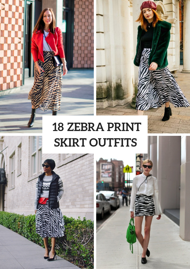 Trendy Zebra Printed Skirt Outfits For This Fall