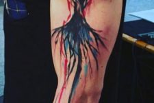 Artistic tattoo on the leg