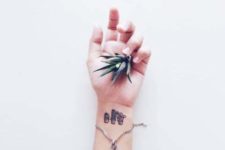 Cute cactus tattoos on the wrist