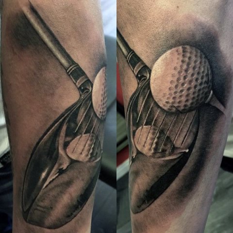 Golf ball and club tattoo idea