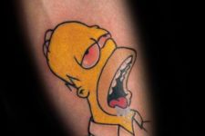 Homer tattoo design on the forearm