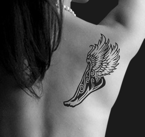 Running tattoo on the back