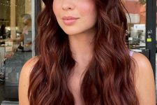 extra long auburn hair with a lot of volume and waves is always a good idea, it catches and eye and gives a fall feel to the look