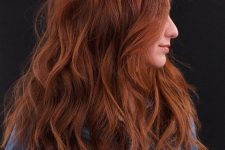fab long auburn hair with lots of volume and waves down looks fantastic, it’s a cool idea for the fall