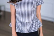 13 a peplum gingham top and a strand of pearls will make you look much older
