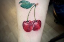 Awesome 3D cherry tattoo
