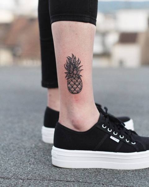 Black tattoo idea on the ankle