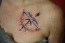 Compass and arrow tattoo