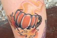 Cup shaped pumpkin tattoo