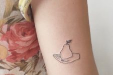 Cute pear tattoo on the arm