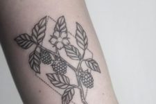 Geometric botanical tattoo idea