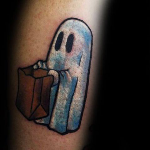 Ghost with bag tattoo idea