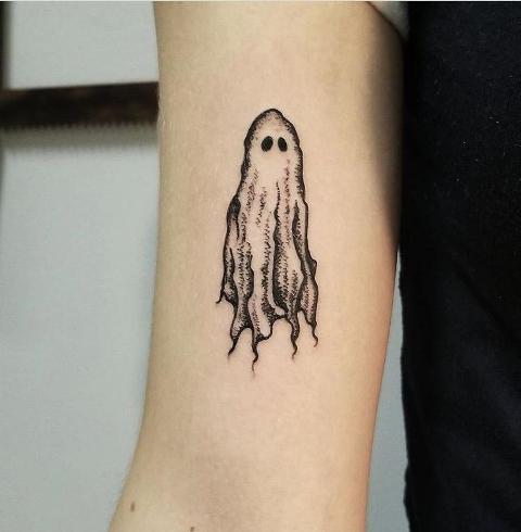 Scary ghost tattoo design