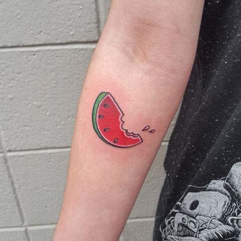 Simple watermelon tattoo idea