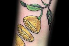 Sliced lemon tattoo