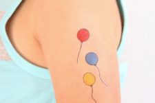 Three cute balloon tattoos