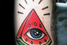 Watermelon and eye tattoo idea