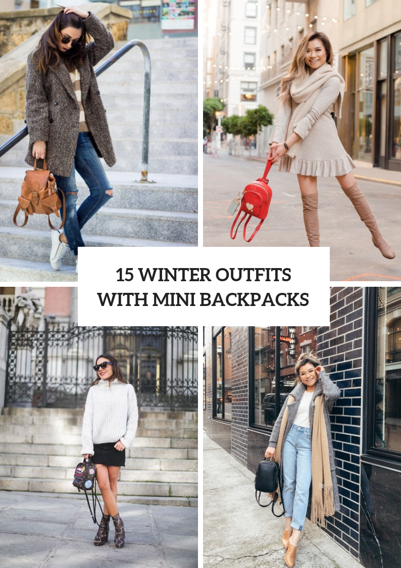 Picture Of Winter Outfits With Cute Mini Backpacks