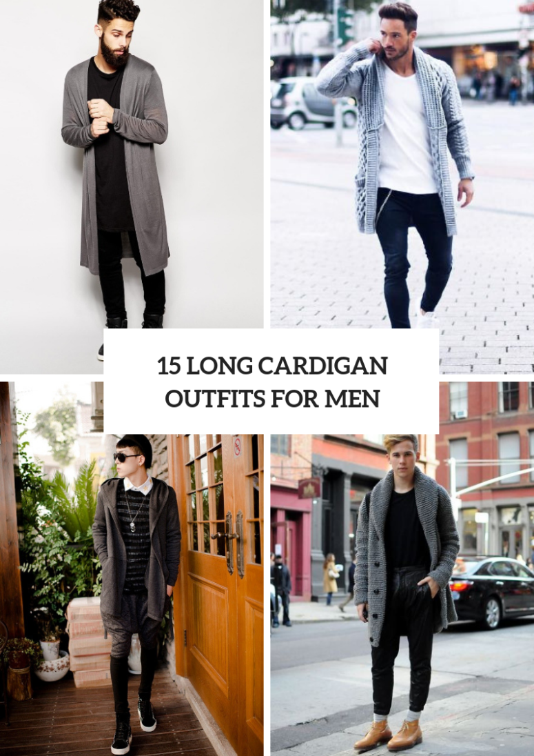 Winter Outfits With Long Cardigans For Men