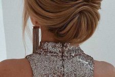 a gorgeous low updo with a volume on top and twists is a lovely idea for the holidays, it looks elegant and chic