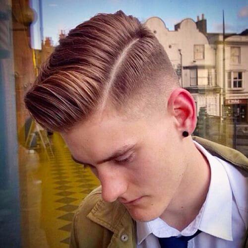 a polished retro haircut with a dashing mid fade gives a fresh look to the classics