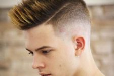 a stylish man’s hairstyle with highlights