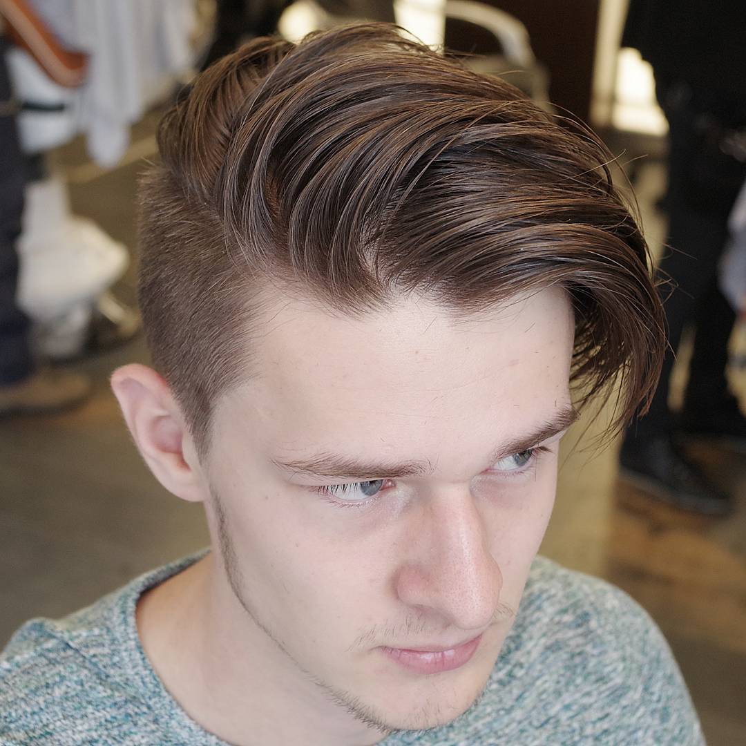 Picture Of A Long Fringe Side Swept Undercut Haircut Looks Natural