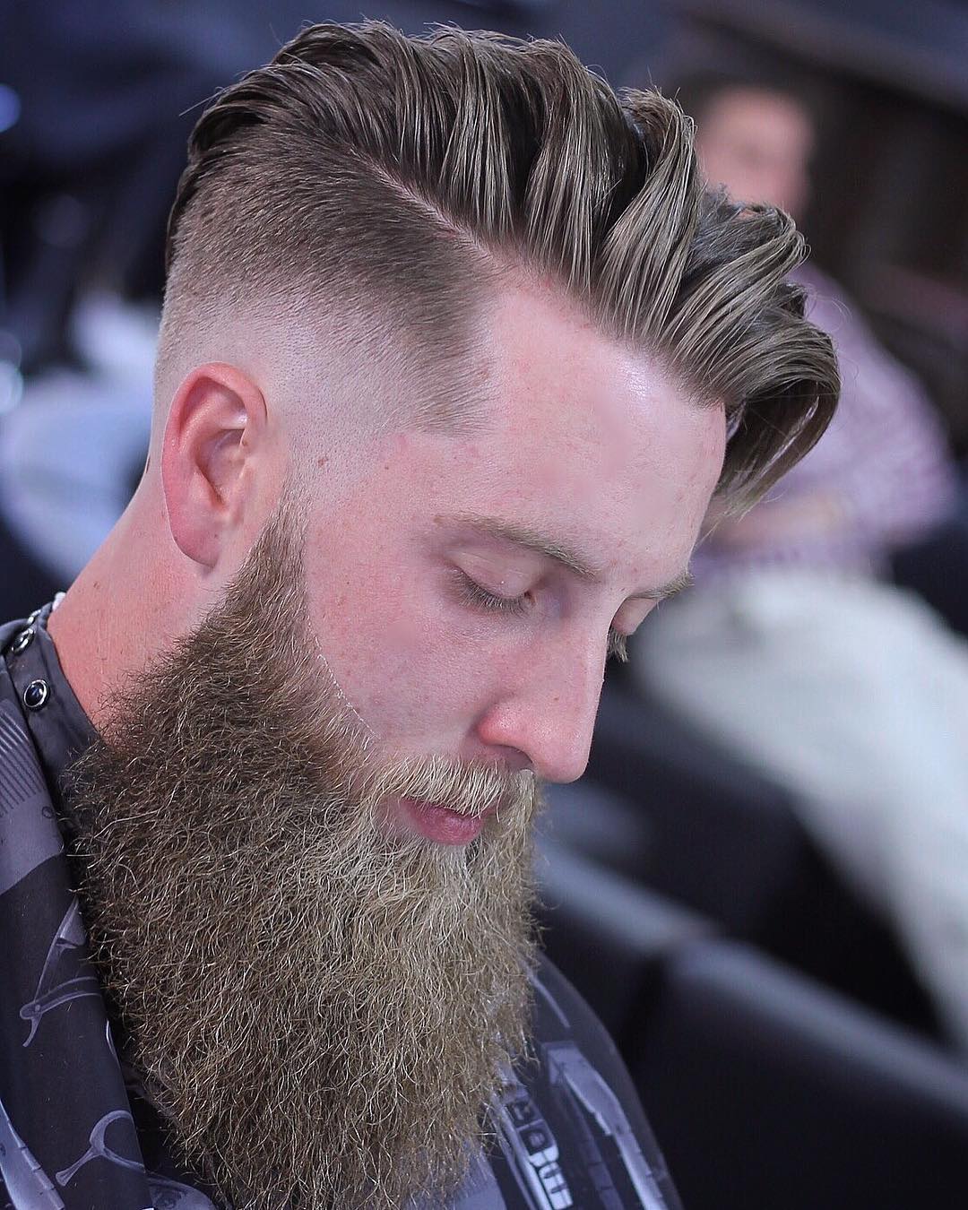 this undercut fade hairstyle is another very popular men’s hipster haircut, it contrasts dramatically with shaved sides