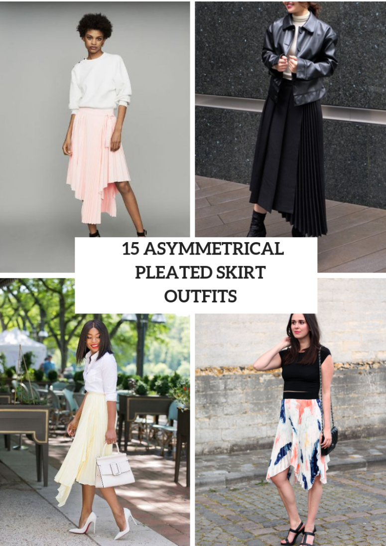 15 Outfits With Asymmetrical Pleated Skirts